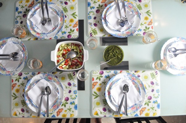 Santhy's dinner table