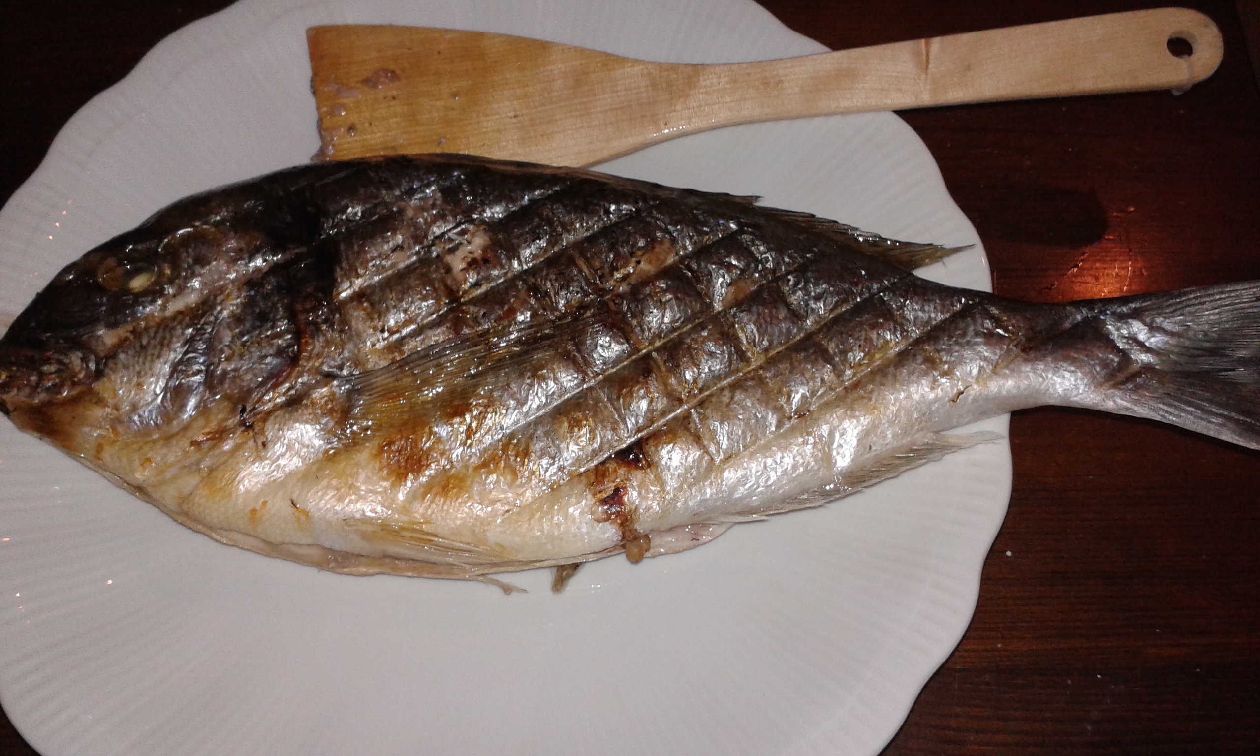 Fish barbecue next to the Vatican! in Rome, Italy